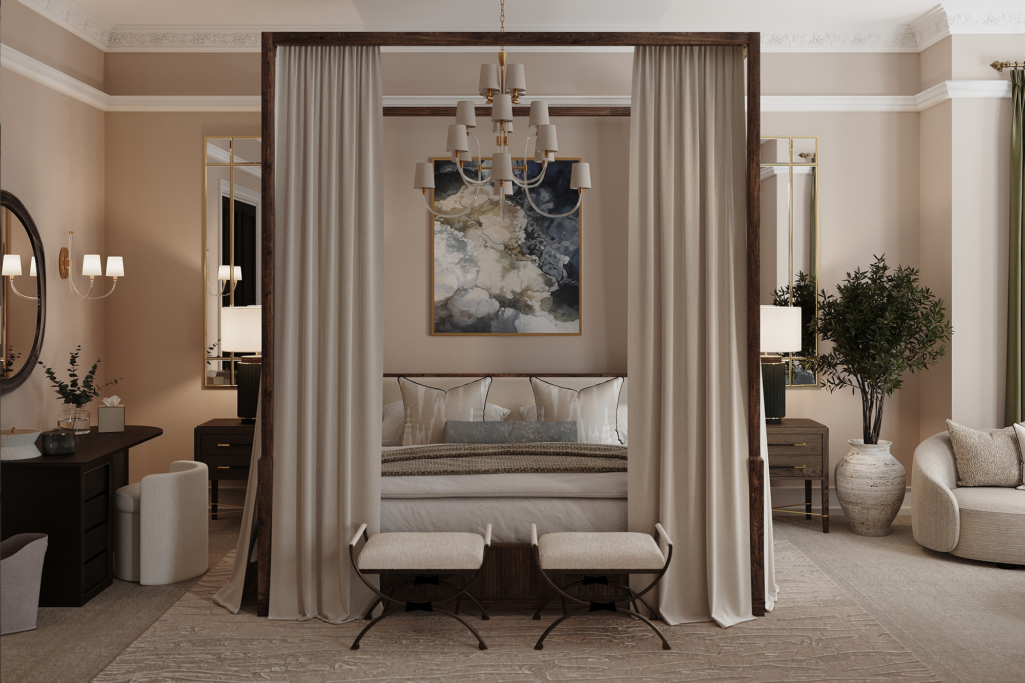 bedroom calm classic neutral